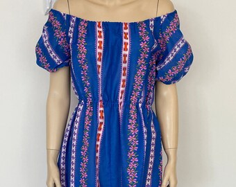 Robe imprimée hawaïenne faite main des années 1980