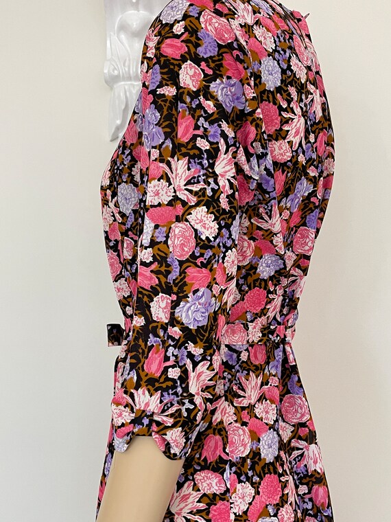 Retro Satin Floral Shift Dress