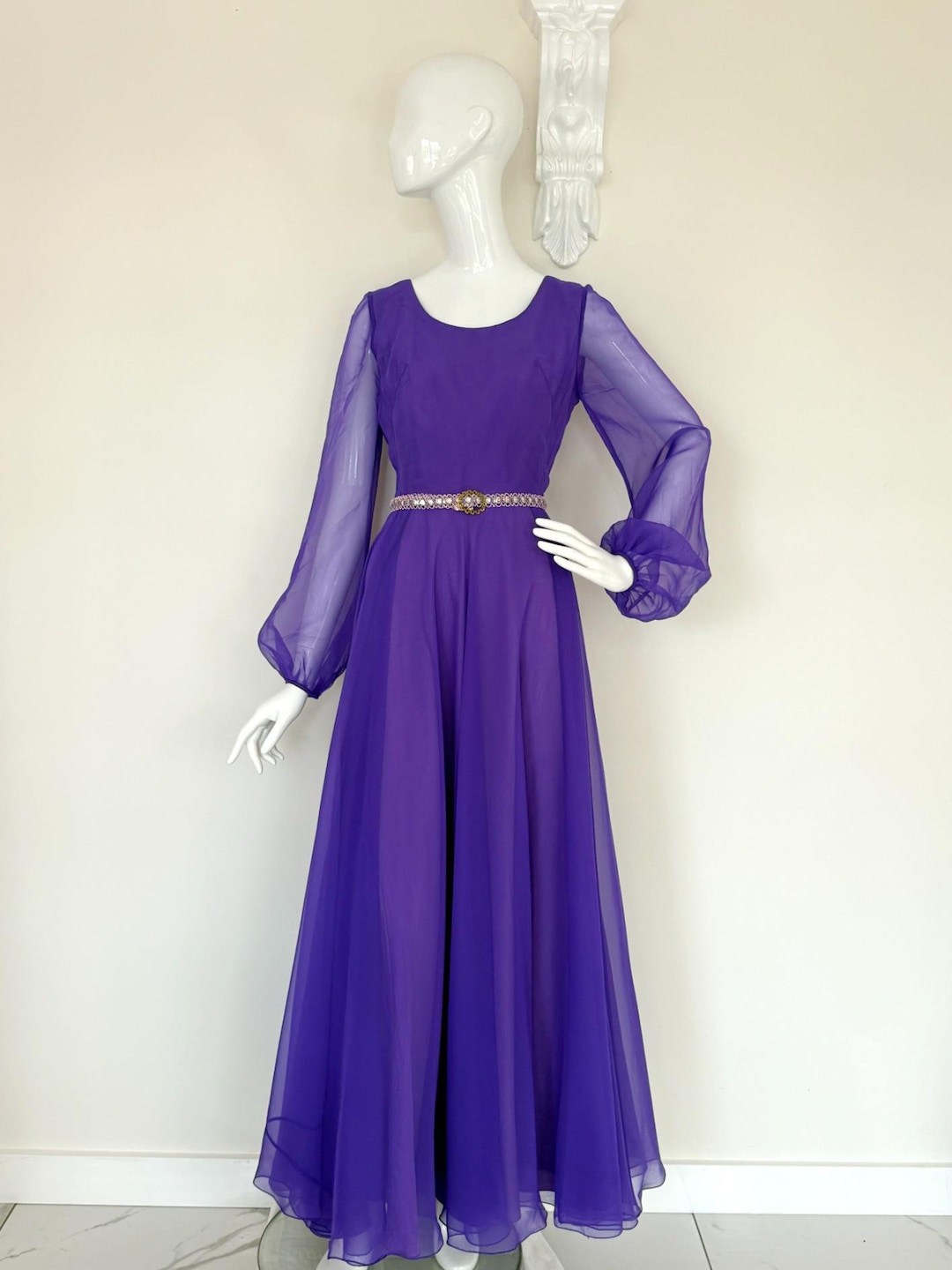Strapless Chiffon Full Length Gowns Vintage Mauve main image 1