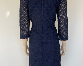 1960's Navy Lace Dress - Etsy