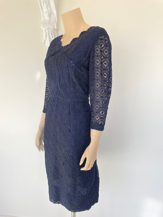   イブニングドレス NAVY LACE TOP DRESS 1960's Navy Lace Dress - Etsy