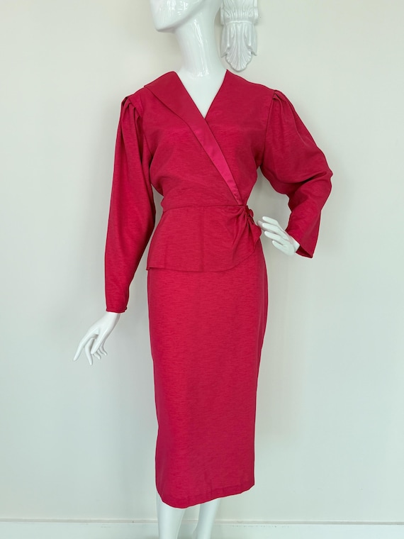 1980's Vintage Cue Peplum Dress - Etsy Australia