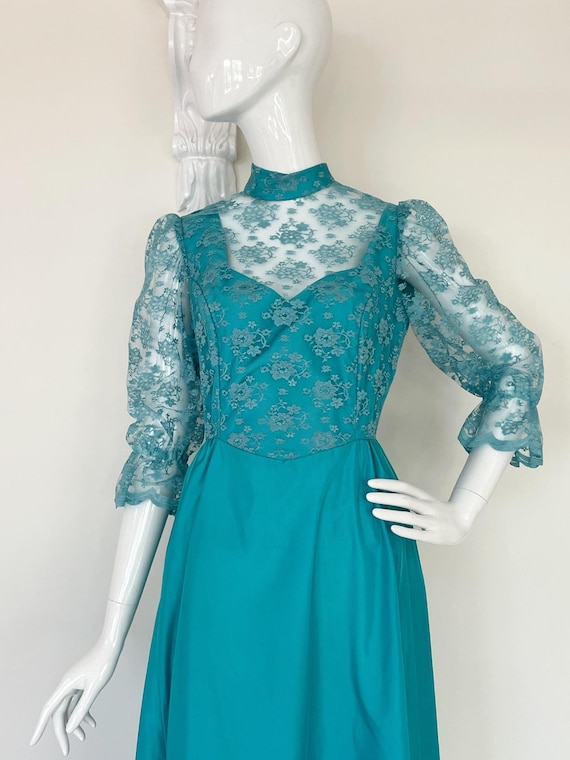 barbie blue and white dress Aqua Blue Chiffon Cutout Back Appliques Long Bridesmaid Dress  Modsele