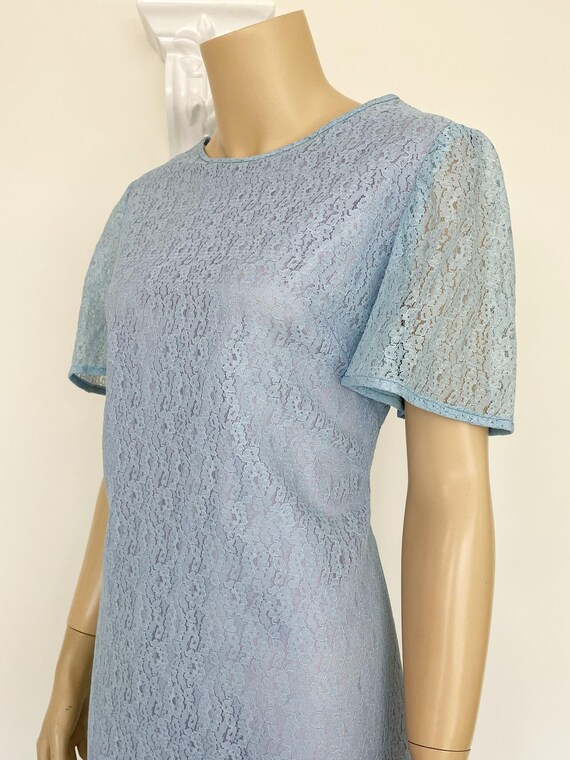 60’s Light Blue Semi Open Weave Belted Dress by Jo White Inc. main image 0