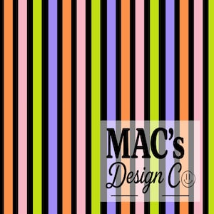 Halloween Stripes Seamless Pattern For Fabric Printing | Orange Purple Green Black Repeating File | Girl Trick Or Treating Digital Download