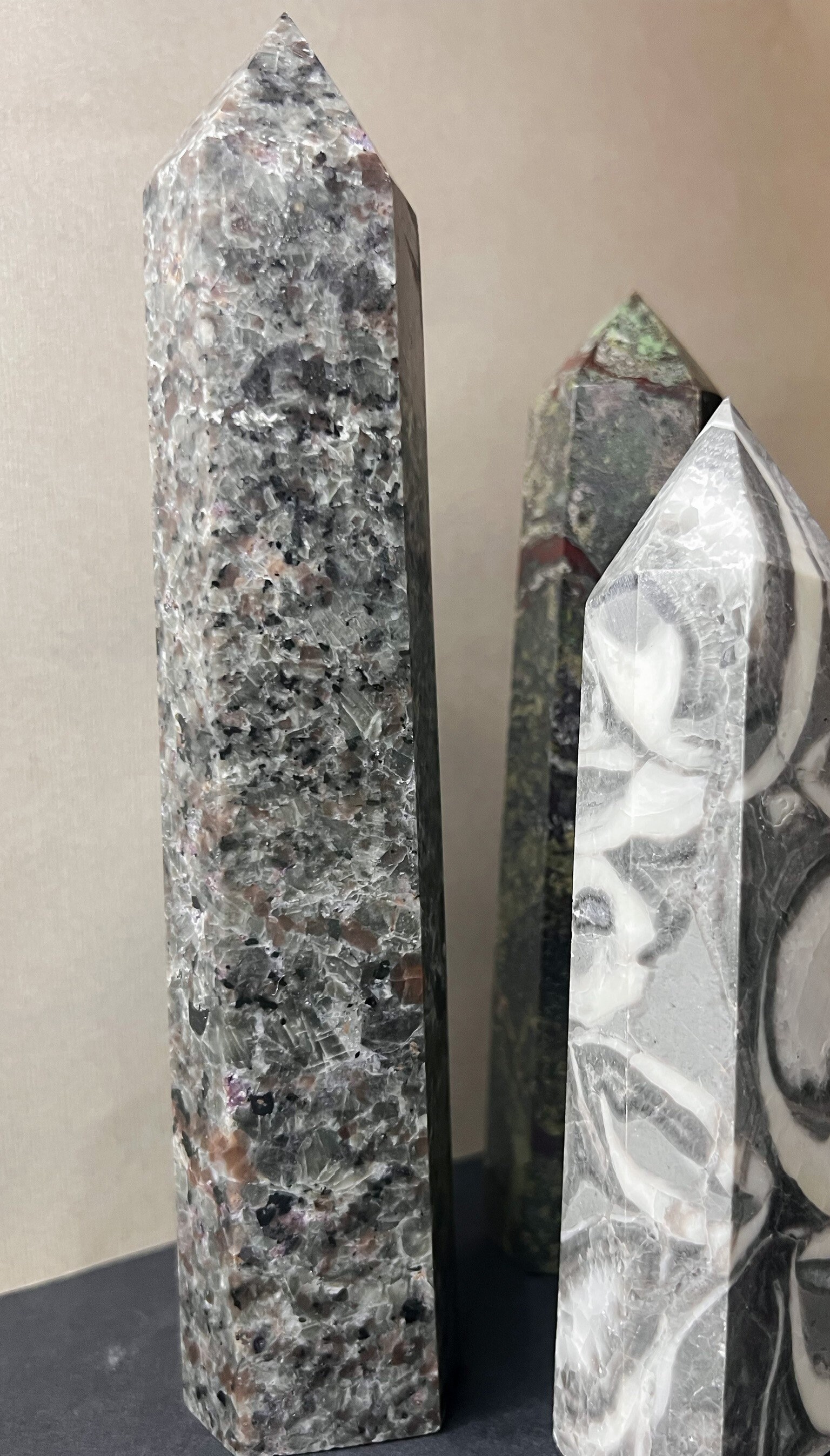 Black Light Reactive Large Yooperlite Tower UV Fluorescent Sodalite