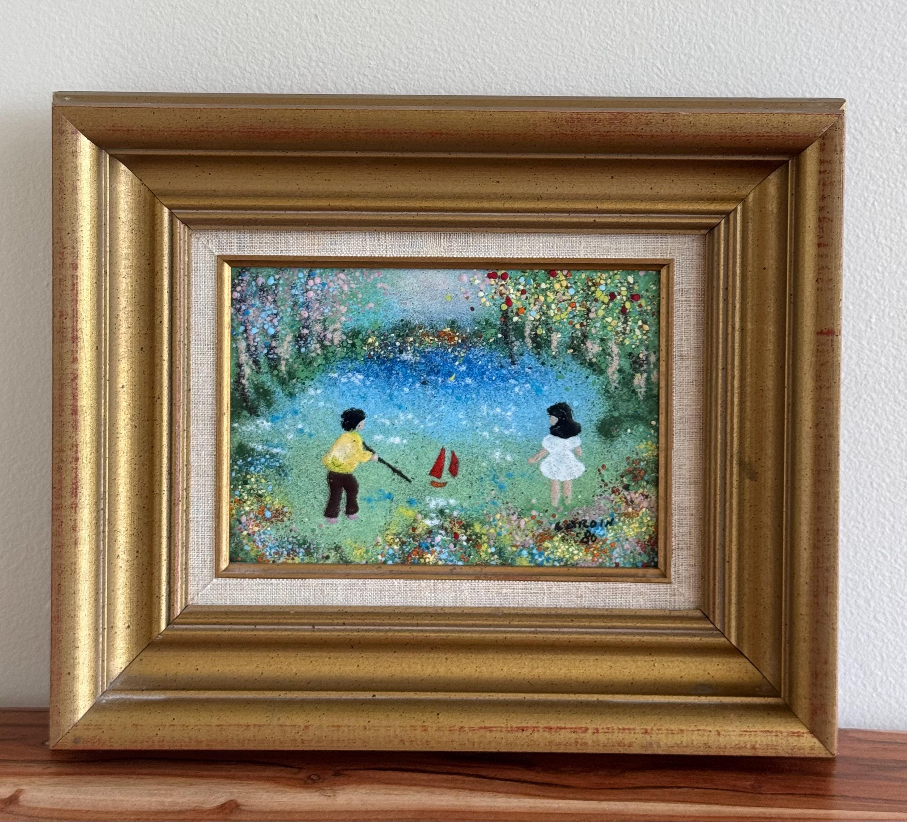 Louis Cardin サイン入り エナメル 銅 絵画アート 80年代② Louis Cardin Art - Etsy