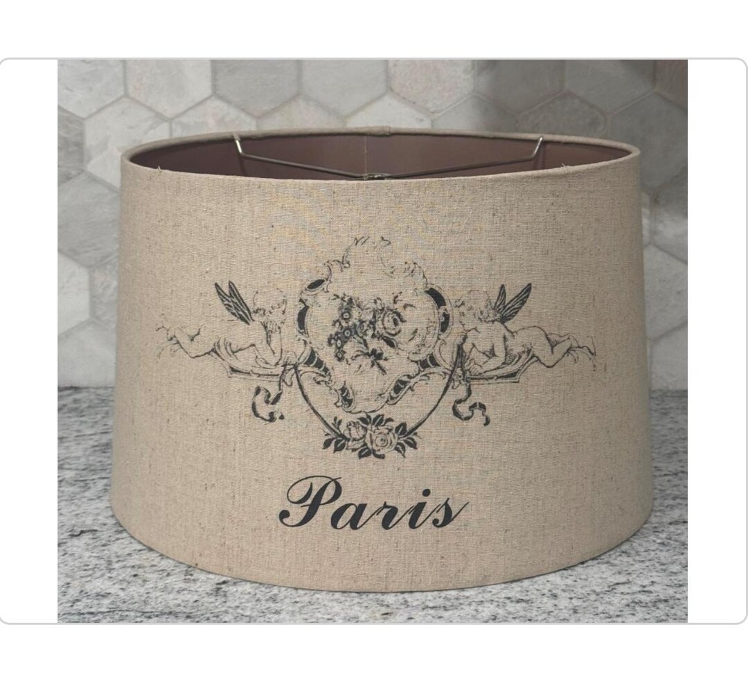 Vintage Style Paris & Cherubs Themed Lamp Shade French Country English ...