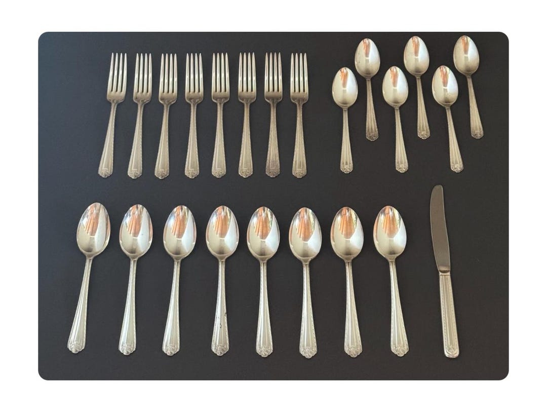 23 Piece Vintage Silverware Set Dream Silver Plate Flatware - Etsy