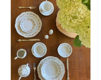 Vintage Bristol China Spring Garden Japan French Country English Cottage Dinnerware