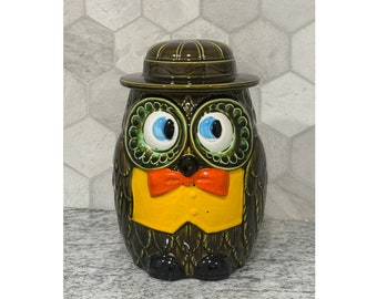 Vintage Owl Cookie Jar MCM Mid Century Modern