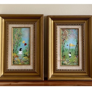 Louis Cardin エナメル 銅 絵画アート サイン入り 80年代 ① Louis Cardin Original Framed Enamel on Copper 1978 signed