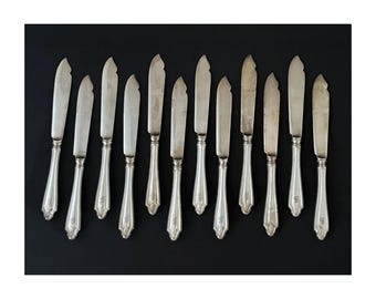 Set of 12 Silver Plate Knives Community Plate Flatware Silverware