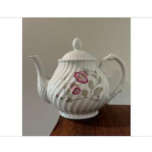 Vintage Teapot with Flowers Antique English Cottage Home Decor