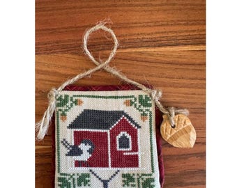 Handmade Cross Stitch Needlepoint Christmas Holiday Ornament Several Different Styles Handcrafted 4”