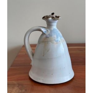 Handmade Pottery Oil Lamp Studio Art English Cottage Farmhouse Home Decor