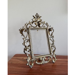 Vintage Ornate Gold Brass Picture Frame Antique Hollywood Regency Home Decor French Country Farmhouse Home Decor Art Nouveau Photo Frame