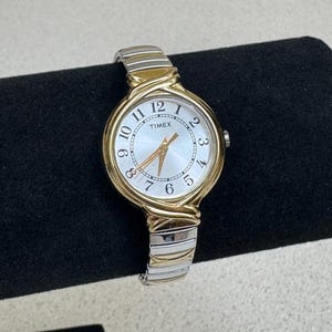 Vintage Timex Ladies Watch Two Toned Gold Silver Wristwatch