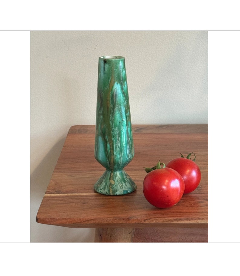 Vintage Green Ceramic Bud Vase MCM Mid Century Modern Flower Vase ...