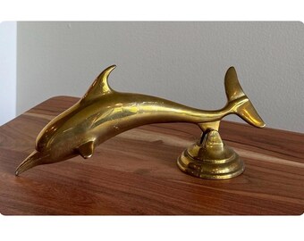 Vintage Brass Dolphin Door Krocker