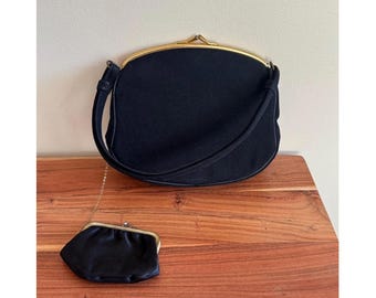 Vintage Black Evening Bag Clutch  Wedding Special Occasion Prom Handbag