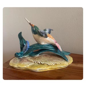 Vintage Ceramic Hummingbird Figurine English Cottage Antique Home Decor