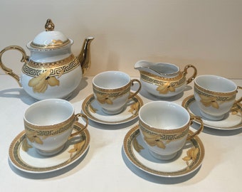 Gold Tea Set w/ Teapot Teacups Perfect for a Tea Party Mother’s Day Tea  Baby Shower Bridal Shower Classy Dinner Party