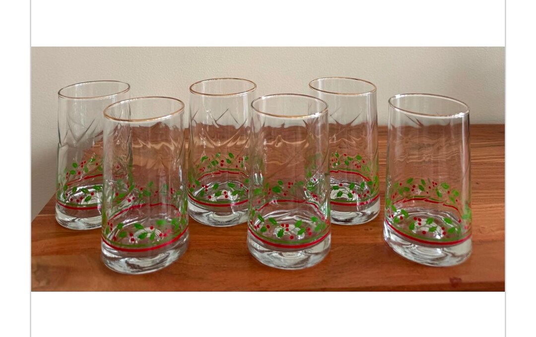 Set of 6 Vintage Christmas Glasses 1980’s Arby’s Christmas Collection ...