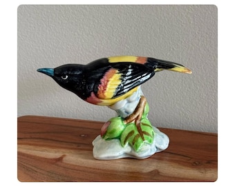 Vintage Porcelain Blue Jay Bird Figurine by Andrea by Sadek Made