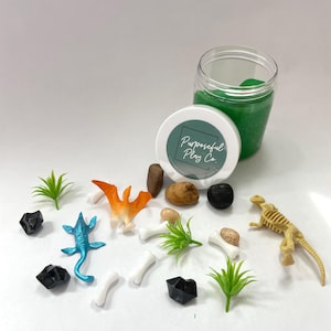 Dinosaur Playdough Jar, party favor, class gift, stocking stuffer