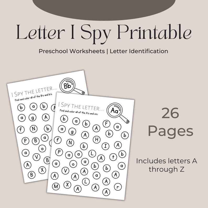 Letter Identification Printable, Preschool Worksheet, Alphabet ...