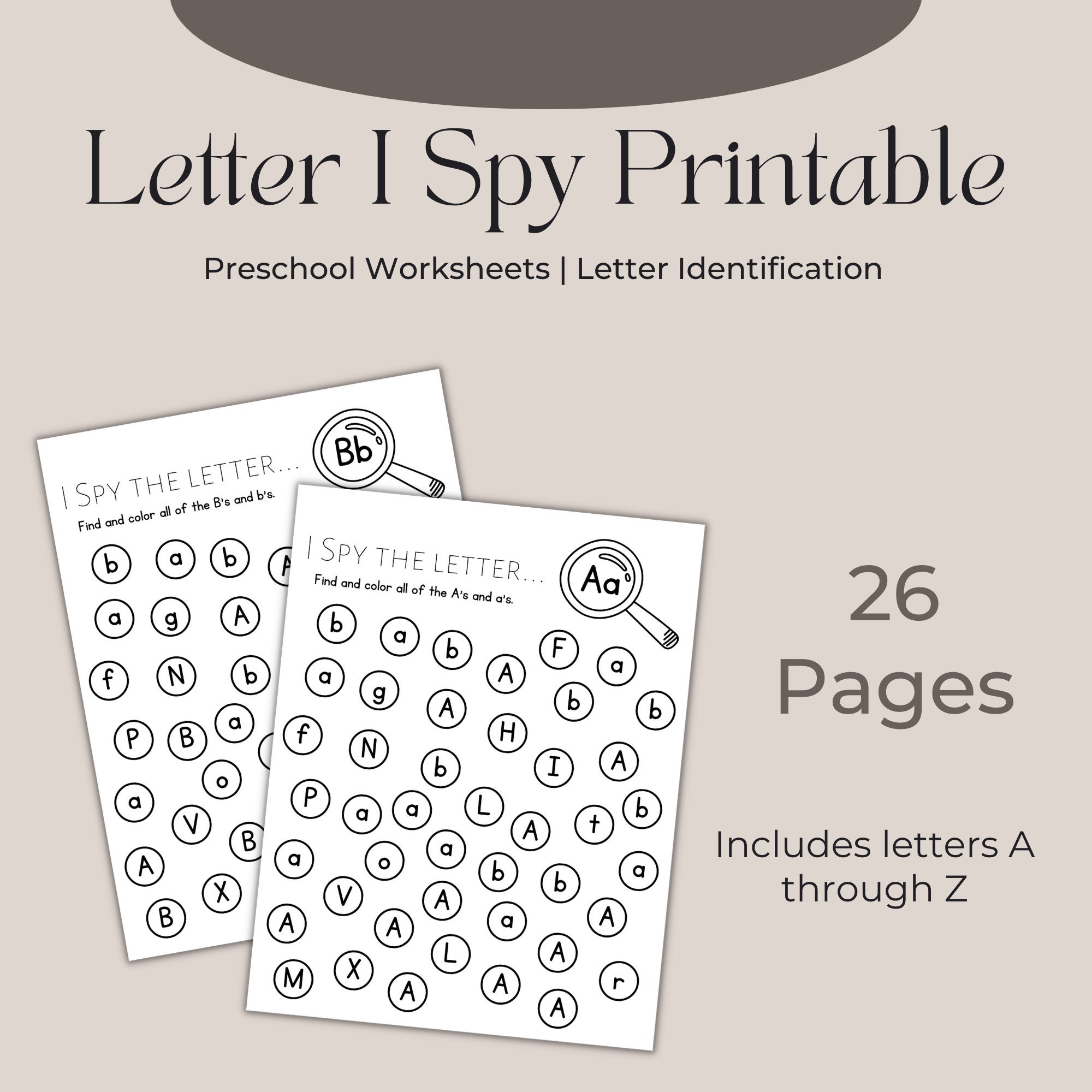 Letter Identification Printable, Preschool Worksheet, Alphabet ...