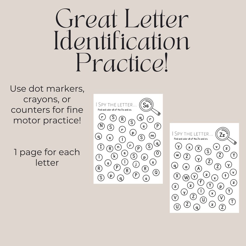 Letter Identification Printable, Preschool Worksheet, Alphabet ...