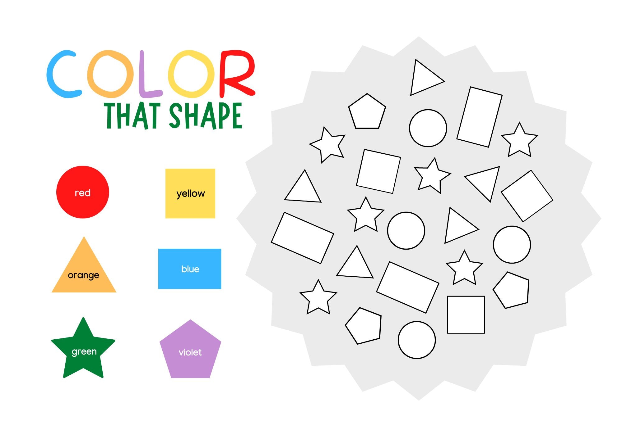 Printable Shapes Preschool Toddler at Home Homeschool Etsy Printable Shapes Preschool Toddler at Home Homeschool Etsy