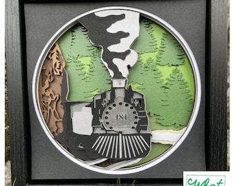 Steam Engine Train 3D SVG digital file