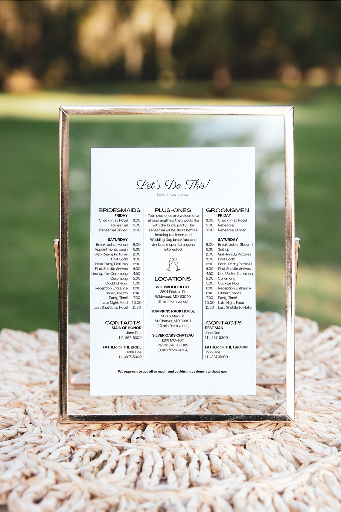 Bridal Party Timeline, Bridal Party Itinerary, Bridesmaids and ...