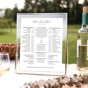 Bridal Party Timeline, Bridal Party Itinerary, Bridesmaids and ...