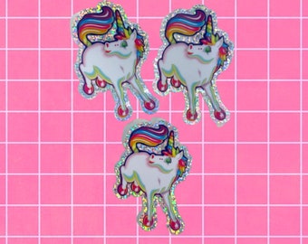 Lisa Frank Glitter Stickers Unicorn Jumbo Party Favors 90s Y2K (3 Total)