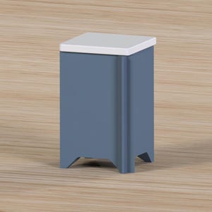 3" closed corner in muted blue