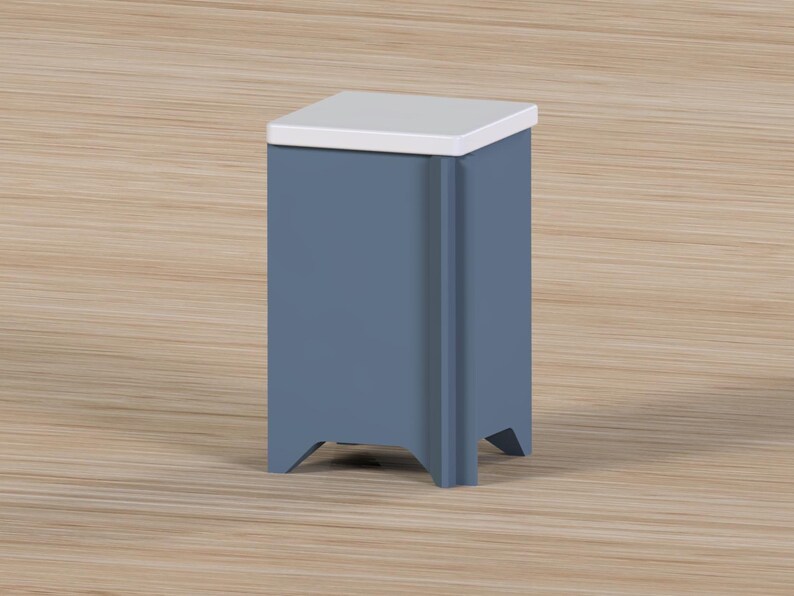 3" closed corner in muted blue