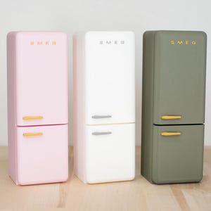 1:12 Miniatur Retro Smeg Kühlschrank - funktionales Puppenhaus Küchengerät