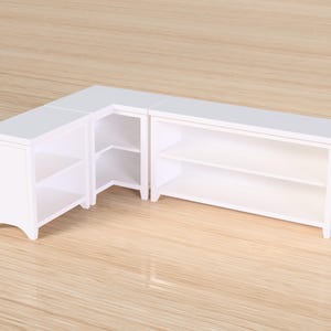 Armário de bancada em escala 1:6 com prateleira para casa de bonecas de cozinha imagem 7