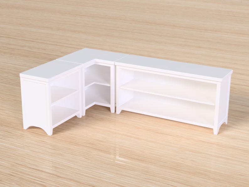 Armário de bancada em escala 1:6 com prateleira para casa de bonecas de cozinha imagem 7