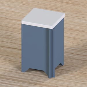 3" closed corner in muted blue