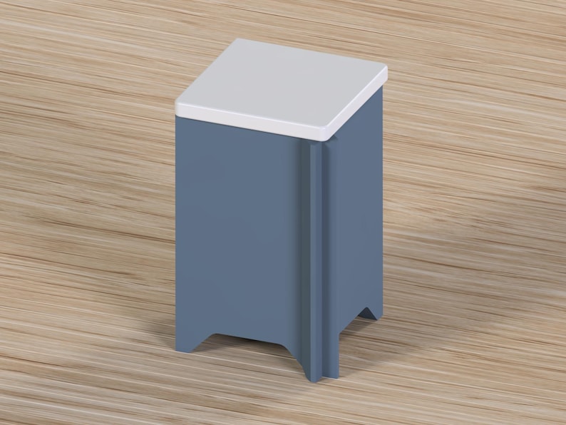 3" closed corner in muted blue