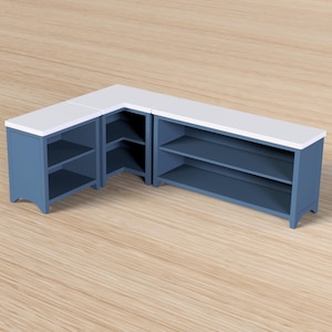 1:6 Scale Countertop Cabinet with Shelf Kitchen Doll House