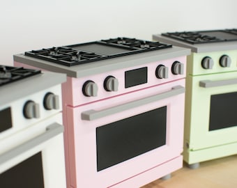 1:6 Scale Professional Range Oven Stove – Miniature Dollhouse Kitchen Appliance – Custom Colors Available