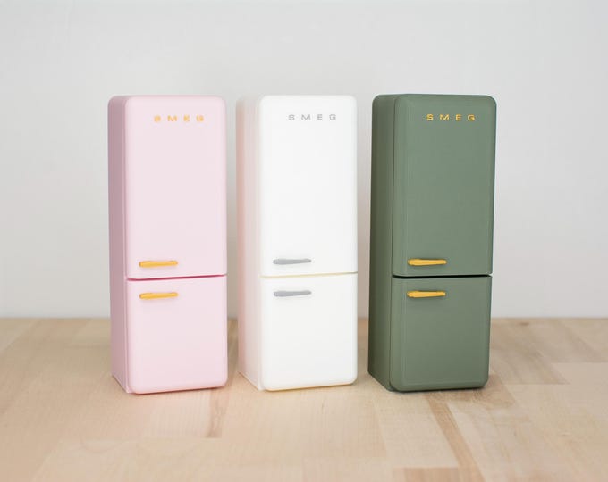1:12 Scale Smeg Refrigerator (FAB38) – Custom Colors – Retro, Vintage