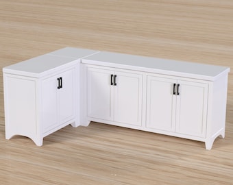 1:12 Scale Counters with Cabinet Doors Kitchen Doll House