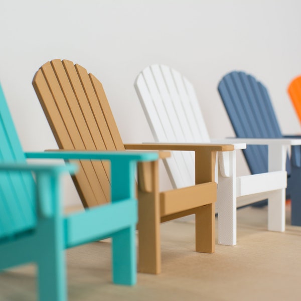 1:12 Scale Miniature Adirondack Chairs and Table